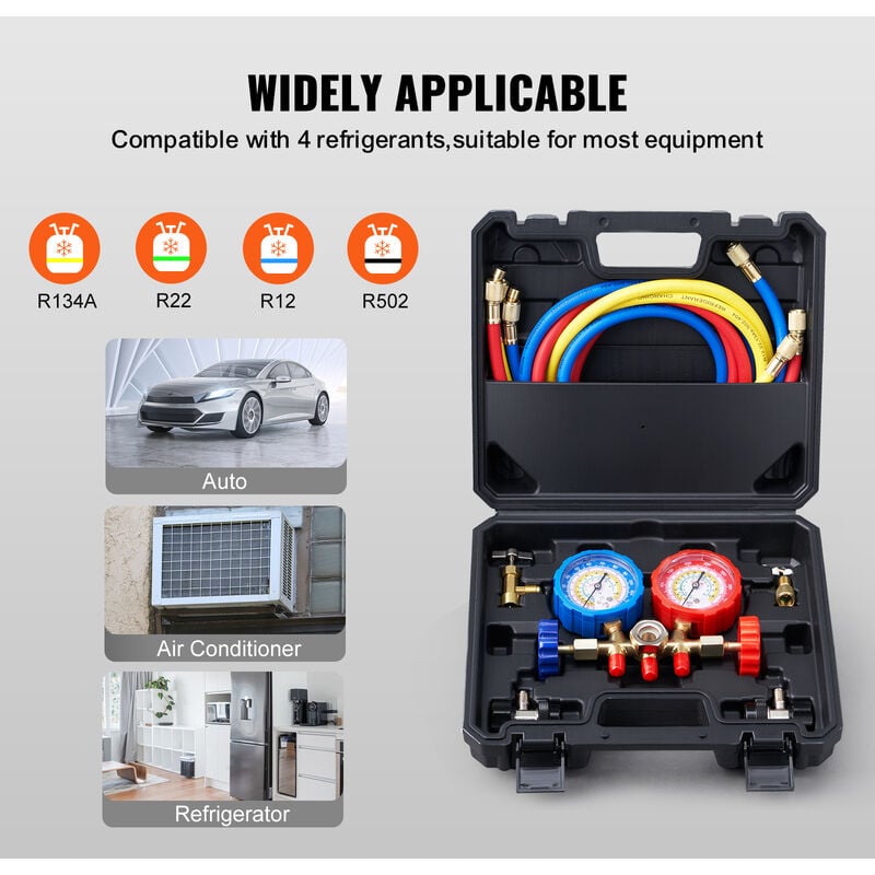 AC R134A Kit de Mesure de Refrigérateur de Recharge de Climatisation  Automatique de Voiture 1/2 