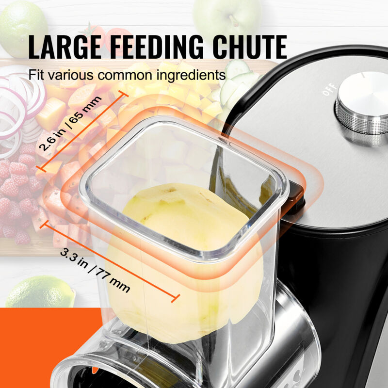 Râpe Électrique à Fromage 250W - 5 Lames Inox Remplaçables - Machine à Légumes Et Fruits - Contrôle Une Touche