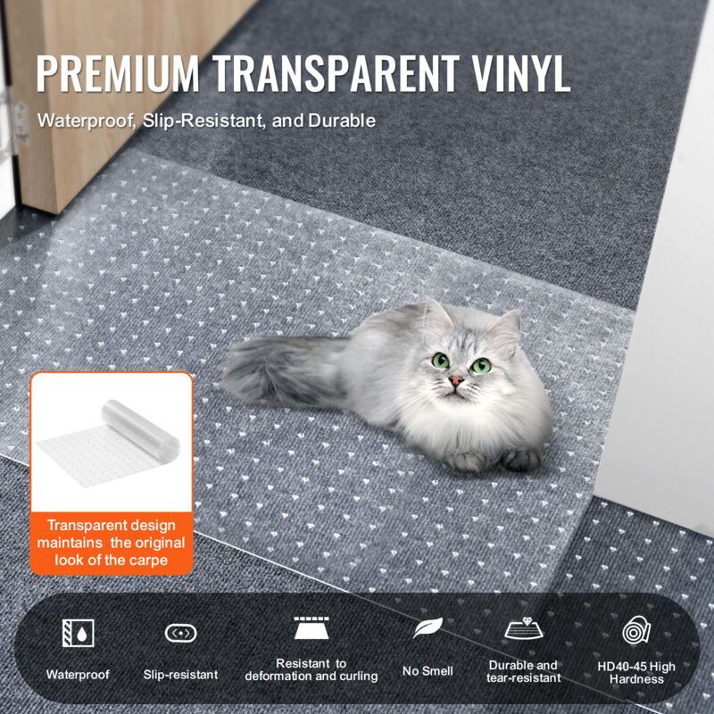 Film Protecteur Transparent Pour Tapis – Anti-Rayures Chats – 38 Cm X 1,1 M PVC – Facile à Couper Et Nettoyer - 4