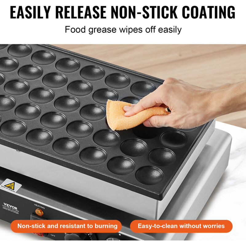 Machine à Poffertjes VEVOR - 25 Crêpes 43mm - 1700W Acier Inox - Réglable Température/Temps - Pro Ou Maison