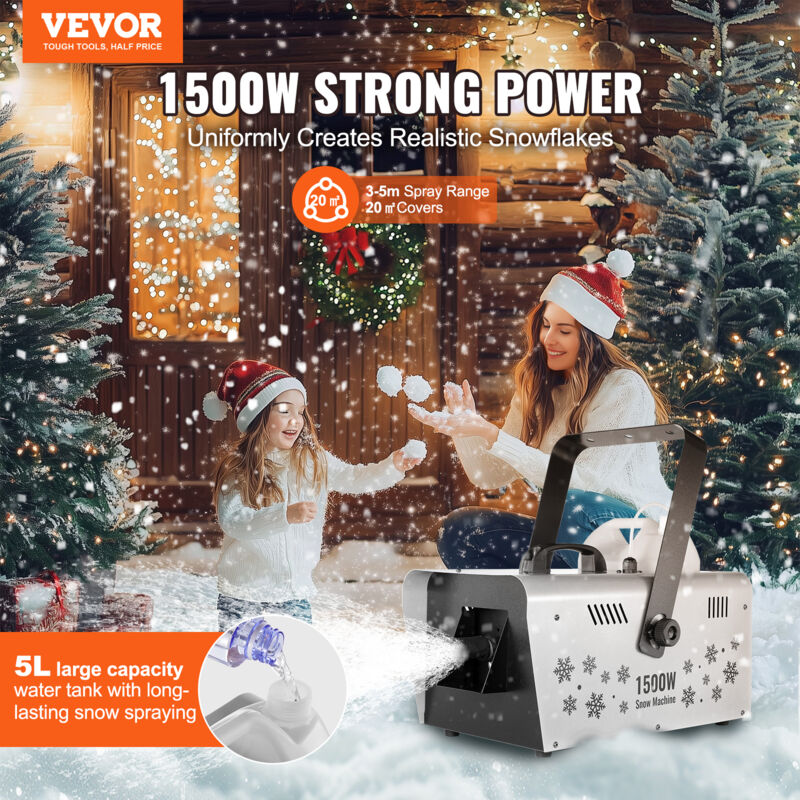Machine à Neige VEVOR 1200W Avec Support Réglable Et Télécommande - Pour Noël, Mariages, événements Intérieurs - 2
