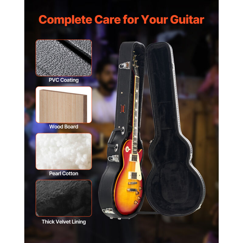 Étui Guitare électrique Rigide VEVOR 105cm - Protection ABS Avec Serrure - Pour Guitares 39 Pouces