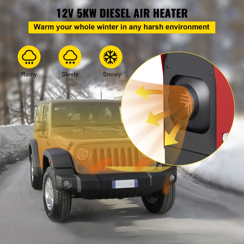 VEVOR Réchauffeur d'Air Diesel Chauffage de Stationnement 12 V 5 kW LCD 1  Sortie