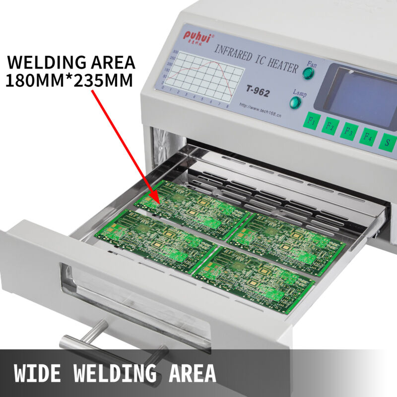 VEVOR Four à Refusion Commercial T-960W 300x960mm Station Poste à