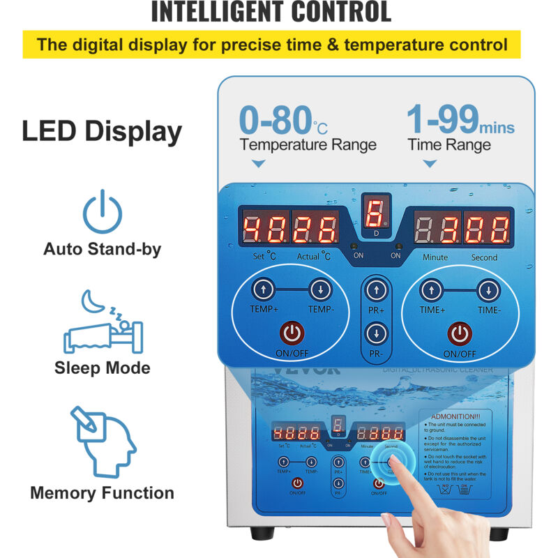VEVOR NETTOYEUR À Ultrasons Machine Nettoyage Bijoux avec