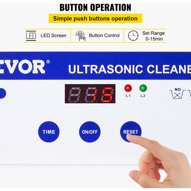 VEVOR 0,8 L Nettoyeur à ultrasons professionnel en acier inoxydable 304  Nettoyeur à ultrasons de laboratoire numérique avec minuterie pour bijoux,  montres, lunettes, circuits imprimés, dentiers, petites pièces, instrument  dentaire (0,8 L)