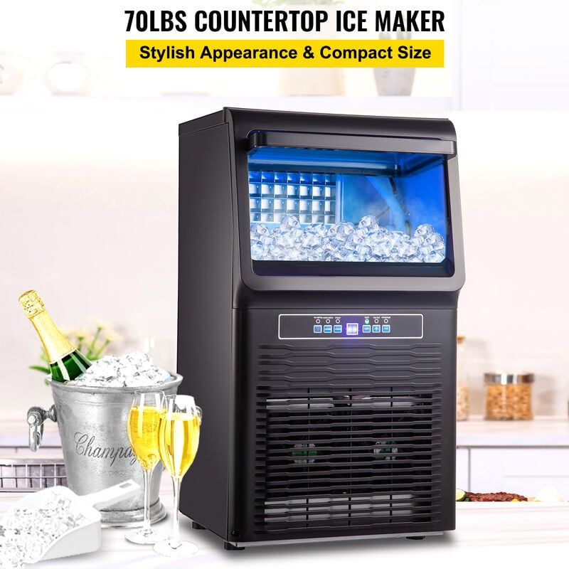 Machine à Glaçons Professionnelle 50KG par 24H 4X9 Cubes Machine à Glaçons  Automatique Commercial Ice Maker Réglage de l'Épaisseur Glace Acier Inox :  : Cuisine et Maison