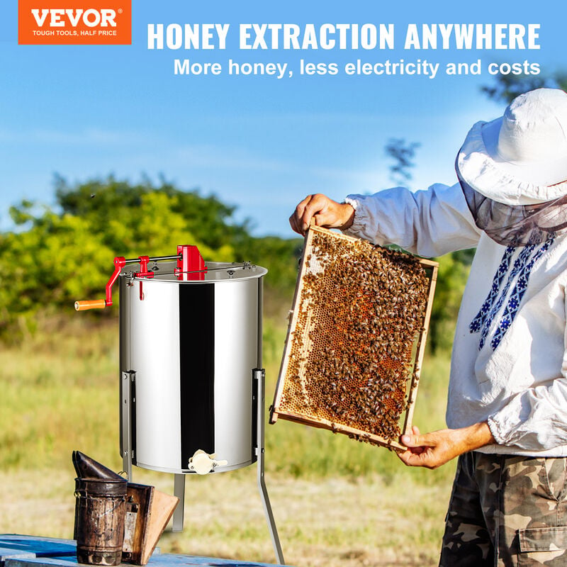 Extracteur manuel de miel pour 4 cadres avec la mesure DN
