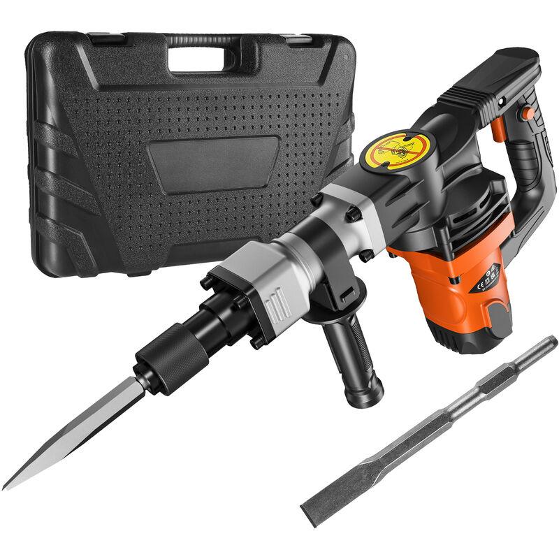 Mophorn Marteau piqueur de demolition Casseur de beton 1400W Marteau electrique 2 burins