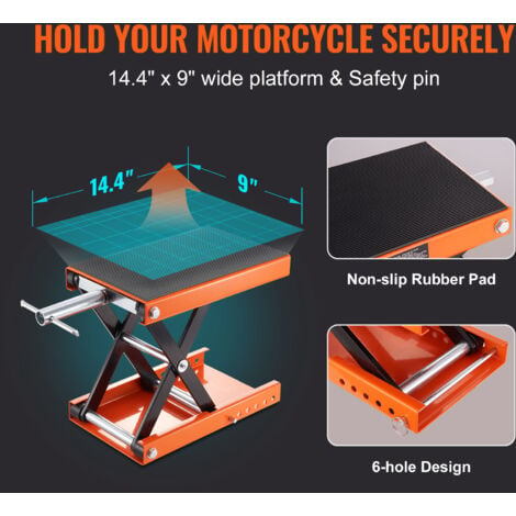 VEVOR Table élévatrice hydraulique pour moto, capacité de 158,8 kg, cric à  ciseaux pour moto