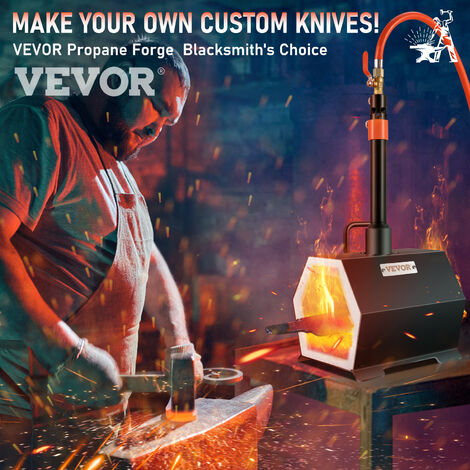 VEVOR Forge au propane portable, bruleur unique et fabrication de couteaux, forges de forgeron de grande capacite, mini forgeron, outils de forge au gaz, kit complet