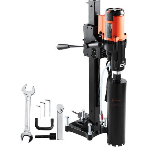 VEVOR Carotteuse a Diamant avec Support Max. Diametre 20 cm Max. Profondeur 60 cm 2500 W Perceuse au Diamant Percage Humide et Sec 750 tr/min Appareil de Forage Diamant pour Beton Arme Construction