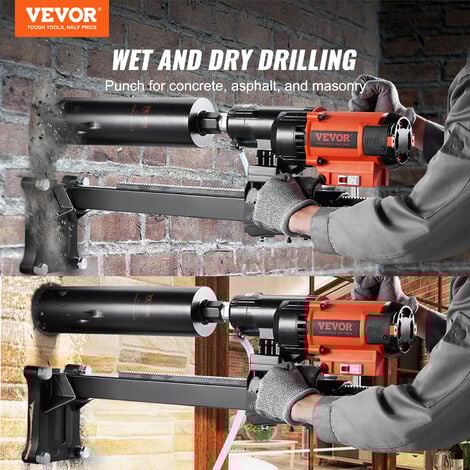 VEVOR Carotteuse a Diamant avec Support Max. Diametre 20 cm Max. Profondeur 60 cm 2500 W Perceuse au Diamant Percage Humide et Sec 750 tr/min Appareil de Forage Diamant pour Beton Arme Construction
