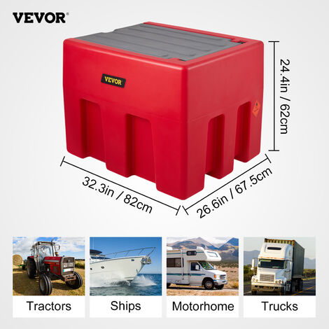 VEVOR Reservoir Diesel Portable 220 L Cuve de Ravitaillement Rouge avec  Pompe de Transfert 12 V