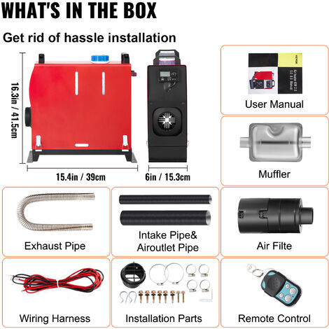 VEVOR Chauffage Diesel 12V 5KW Rechauffeur deair diesel kit de