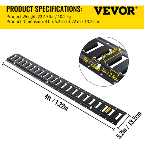 VEVOR E-Track Kit deArrimage 4 Pieces Rails deArrimage Noir 1,22 m