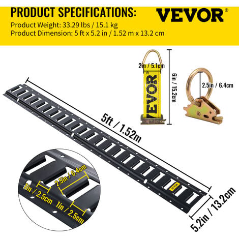 VEVOR E-Track Kit deArrimage Kit de Rails deArrimage 30 Pieces 454
