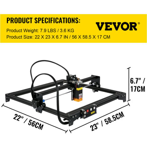 VEVOR Machine a Graver Laser Mini Graveur Laser CNC 5,5 W 410 x