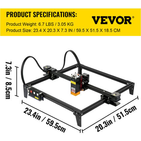 VEVOR Machine a Graver Laser Mini Graveur Laser CNC 5,5 W Zone de