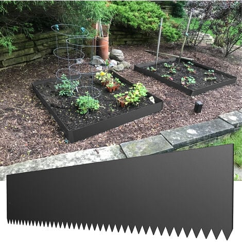 Relaxdays Bordure de jardin en métal, HxL : 46x241 cm, clôture à