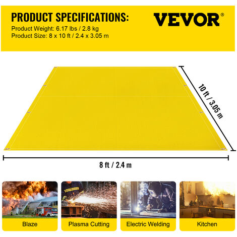 Couverture De Soudure En Fibre De Verre 2m X 1m - Résiste à 1000°C, Marque SWP