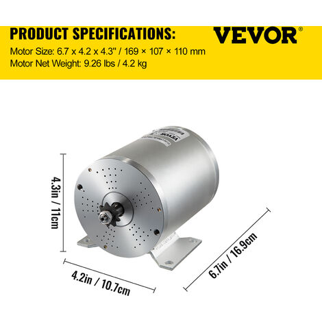 48V 1800W moteur électrique sans balais ensemble complet pour