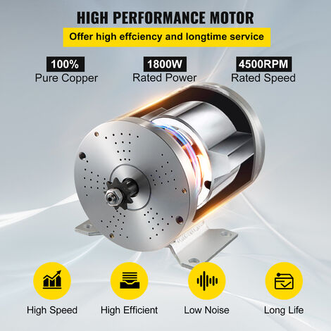 Motore Elettrico VEVOR 48V 1800W Senza Spazzole, In Rame Puro, 4500 Giri/min