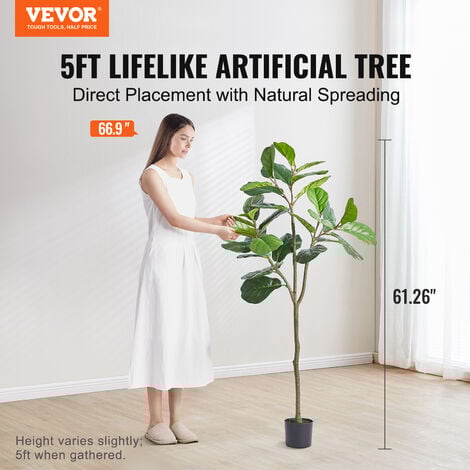 Arbre Artificiel,VEVOR 1,8 M,Plante Artificielle En PE Ficus Artificiel Avec Pot Noir Pour Bureau Salon Chambre A Coucher Decoration Interieur 96942764