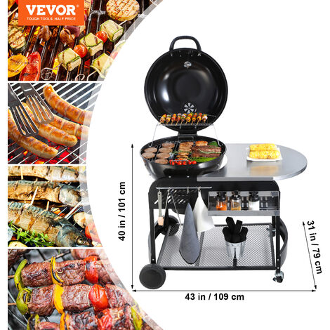 Fumoir Acier Barbecue à Charbon 3 En 1 Grill Fumoir BBQ Smoker Avec Thermomètre De Fumoir Viande Et Poisson A Froid