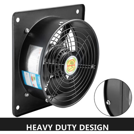 VEVOR Extracteur Industriel  Metal Axial Extraction Ventilation Commercial Air Blower Fan 254mm / 10 "Inches (2 Pole) 1850m3 / h pour Magasin Restaurant Garage Maison SDB Cusine