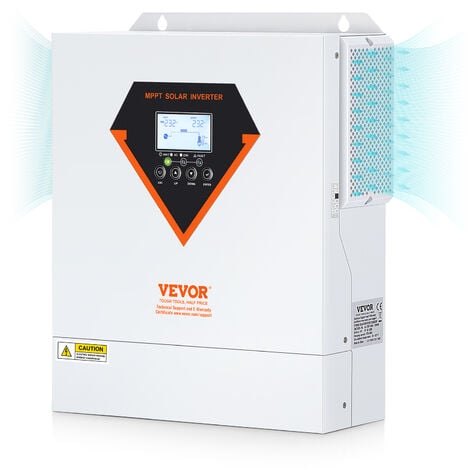 VEVOR Onduleur Hybride 3500 W Onduleur Solaire Hybride Chargeur Hors Reseau a Onde Sinusoïdale Pure 230 V CA avec Controleur de Charge Solaire MPPT 60 A Integre, Charge Hybride, Utilitaire, Solaire