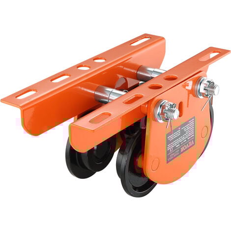 VEVOR Chariot Porte Palan Electrique Capacite Charge 1 T Chariot a Poutre Poussee Acier Allie Largeur Reglable 68-110 mm avec Roues pour Palan PA200 PA250 PA300 PA400 PA500 Poutre I Droite & Courbee