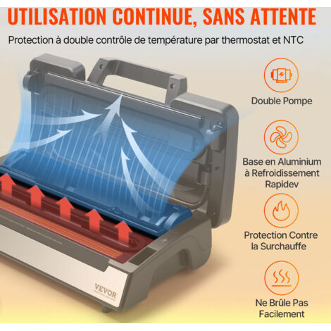 VEVOR Machine sous Vide pour Aliments Secs Humides 90 kPa Appareil