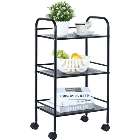 Etagère de rangement sur roulettes à 3 niveaux pliables