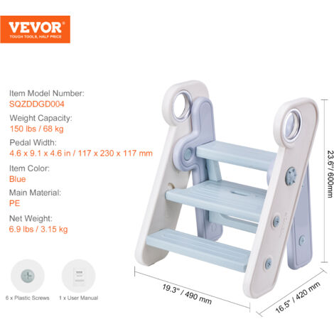 StrongTek Marchepied à 2 Marches Pour Enfants, Sûr Et Robuste