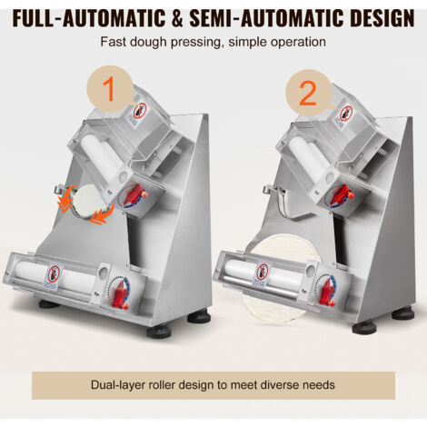 VEVOR Formeuse à Pizzas 3 à 12 Pouces Presse à Pâte Électrique Commerciale 260 Feuilles Par