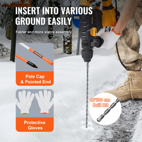 VAUDE Piquet Neige Et Sable 31 Cm Orange - Lot VPE6 - Pour Tentes Et Bâches Sur Sols Mous
