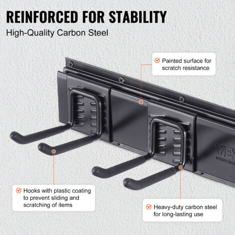 VEVOR Support de rangement pour vélo, 2159 mm, 6 portes-vélo et 5 crochets pour casques, organisateur de maison et de garage, charge 136 kg, support mural réglable pour différentes tailles de vélo