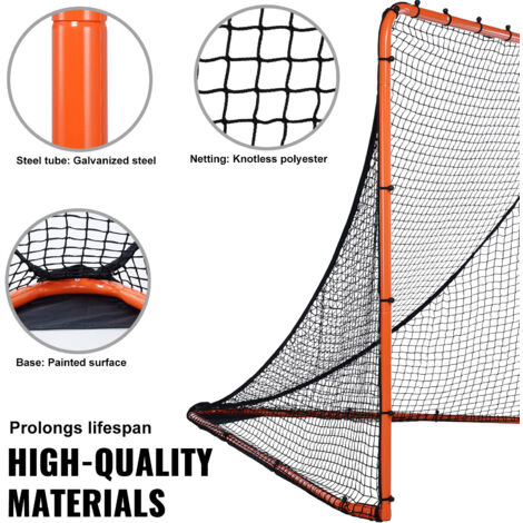 VEVOR Filet De Hockey De Rue 183 X 122 Cm, But De Hockey Interieur Et Exterieur En Tube Dacier Ensemble Dentrainement De Hockey Portable Et Leger Assemblage Facile Pour Jeunes Blanc Ro