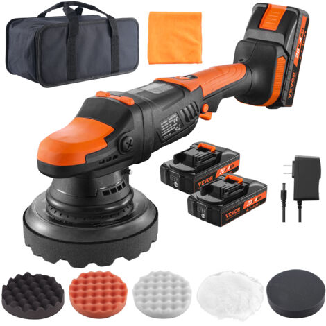 Polisseuse Voiture Sans Fil 6 Pouces 6000 RPM - Lustreuse Orbitale Avec 2 Batteries 2.0Ah Gisam