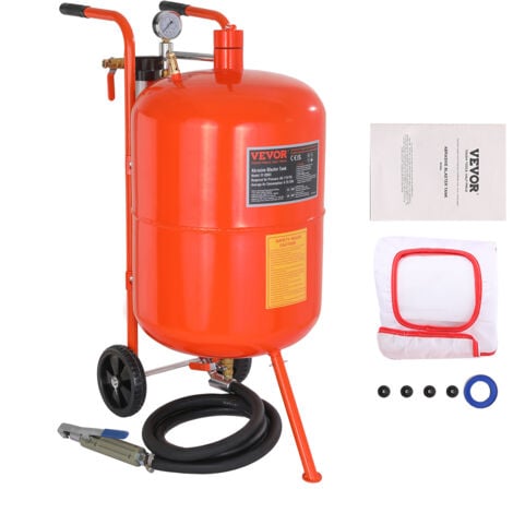 VEVOR Sableuse Haute Pression 75,7 L Kit de Sablage a Air 60-110 PSI Reservoir de Sablage Abrasif Portable avec 4 Buses en Ceramique et Separateur Huile-eau pour Elimination Peinture, Taches, Rouille
