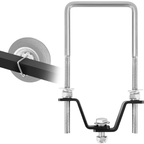 VEVOR Support Roue de Secours Remorque, Porte-pneu de Secours de Remorque Marine a Boulon U Zingue Capacite Charge 73 kg Montage Lateral avec Serrure pour Roues a 4, 5 Boulons sur Modeles 4", 4,5", 5"