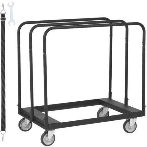 VEVOR Chariot Porte-plaques de Platre 680 kg Chariot Porte-Panneaux pour Cloisons Seches 915x610 mm avec Roues Pivotantes 360° Manutention Bois pour Planches de Construction, Garage, Maison, Entrepot