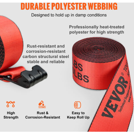 Ruban à Tirer Polyester VEVOR 160m X 1.3cm - Capacité 567 Kgf - Neuf Pour Levage, Arrimage