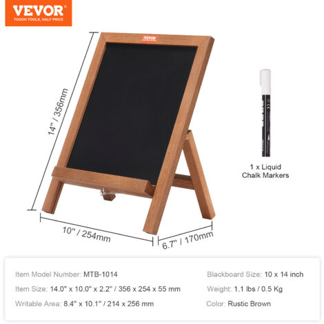 Tableau Sur Pied SECURIT Woody - Ardoise 55x85cm Pour Marqueur Craie Liquide - Bois De Pin