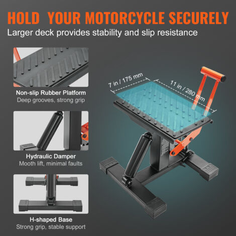 Mophorn Cric élévateur à ciseaux pour moto , capacité de 500 kg, large