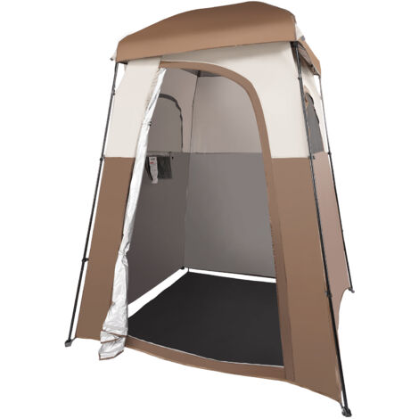 Costway Tente De Douche De Camping à Deux Pièces Avec Sol Surdimensionné Sac De Rangement Portable