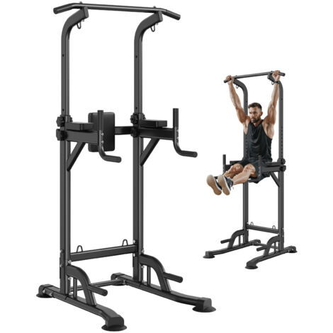 Power Tower SogesPower - Station Traction/dips Réglable 165-210cm - 150kg Charge Max - Fitness Maison Multifonction