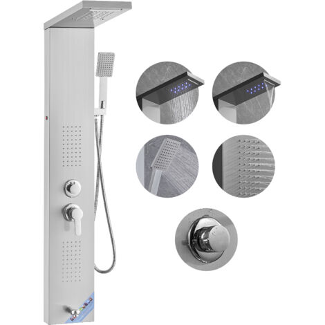 Senlesen Robinet De Douche à Jet D'eau Brossé Avec Système De Tour Et Robinet De Douche A Pluie En Acier Inoxydable Snle1022