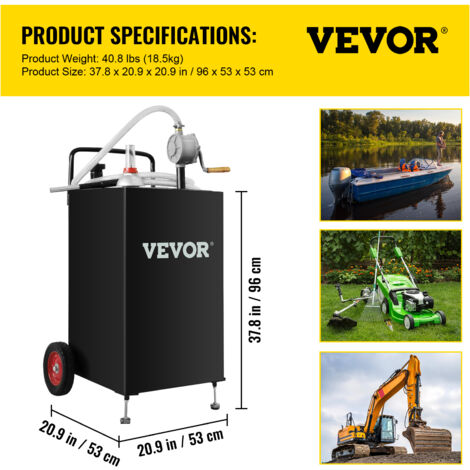 Réservoir De Vidange D'huile 80 L - Portable Avec Roues Et Vanne De Pression - Pour Garage Ou Atelier